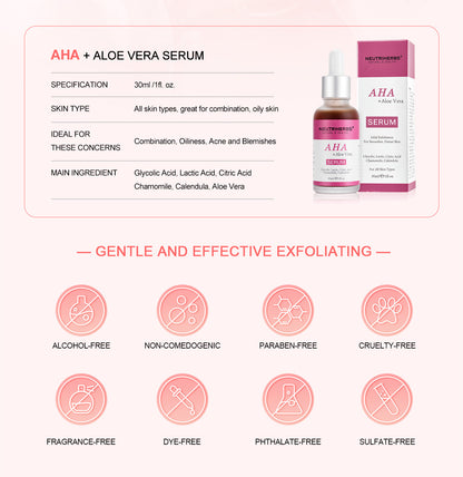 Private Label AHA Serum For Exfoliating & Smoothing Skin