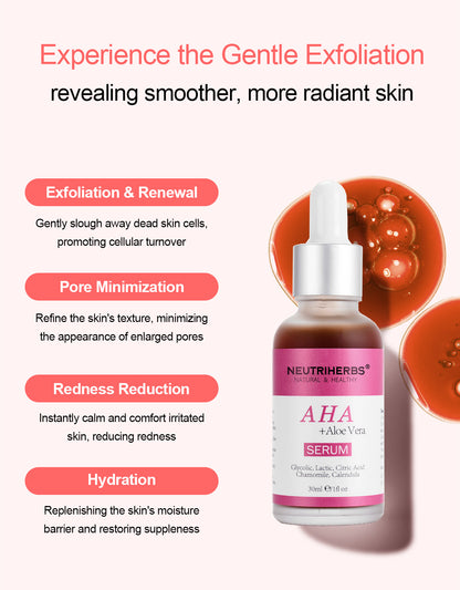 Private Label AHA Serum For Exfoliating & Smoothing Skin