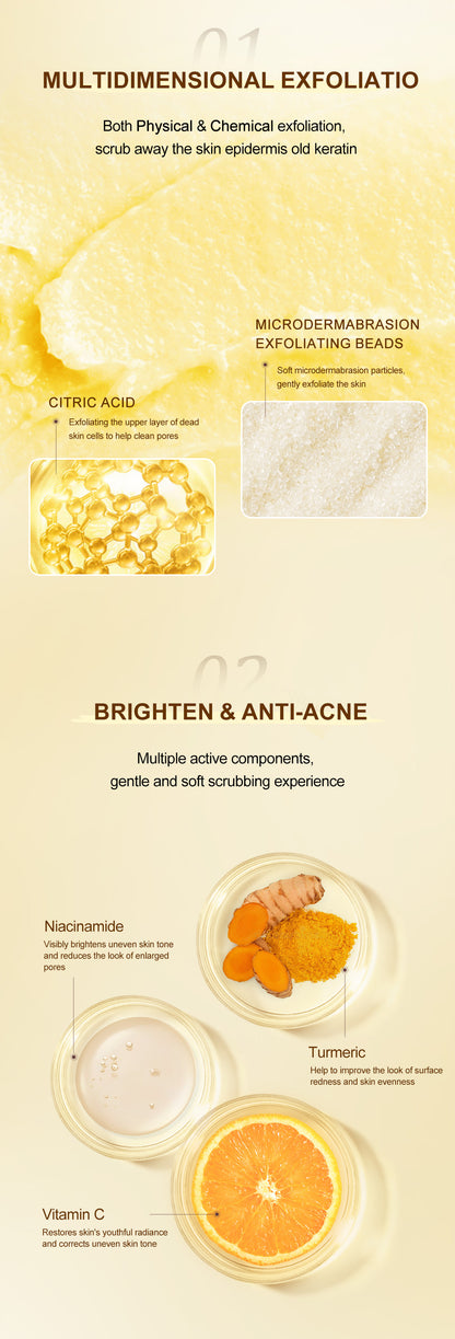 Vitamin C & Turmeric Microdermabrasion Scrub is rich in vitamin c, niacinamide, turmeric