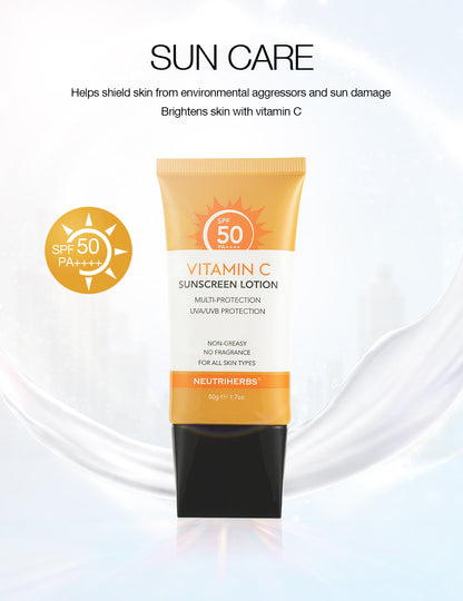 Private Label & Wholesale Sunscreen Manufacturer SPF 50 Vitamin C Sunscreen Lotion