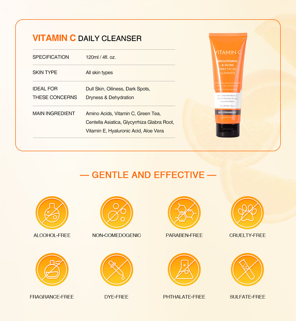 Custom Facial Cleanser Vitamin C Hydrating Facial Cleanser