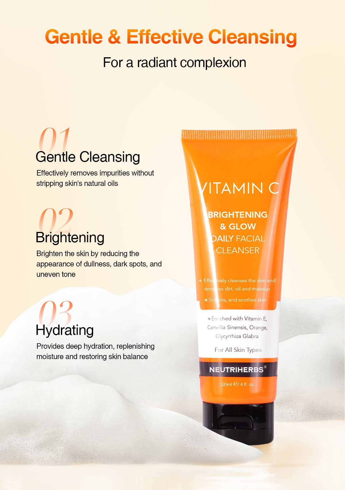 Custom Facial Cleanser Vitamin C Hydrating Facial Cleanser