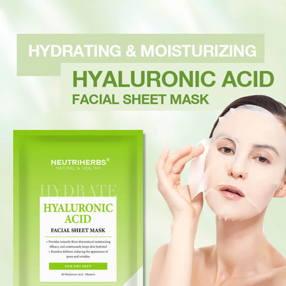 Private Label Moisturizing Hyaluronic Acid Facial Sheet Mask